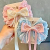 New pink sweet lace cotton bow, pearl tassel hairpin, high-end top clip, ribbon hair accessory, headwear clip Application Scenario